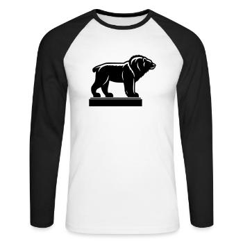 Bär - Unisex Baseballshirt langarm - Weiß/Schwarz - Vorne - Nik (191cm)