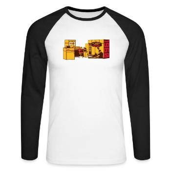 pong1960 - T-shirt baseball manches longues Homme - blanc/noir - Devant - Nik (191cm)