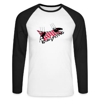 KITE SURFING ... - Unisex Long Sleeve Baseball T-Shirt - white/black - Front - Nik (191cm)