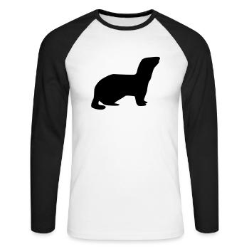 Furet - T-shirt baseball manches longues Homme - blanc/noir - Devant - Nik (191cm)