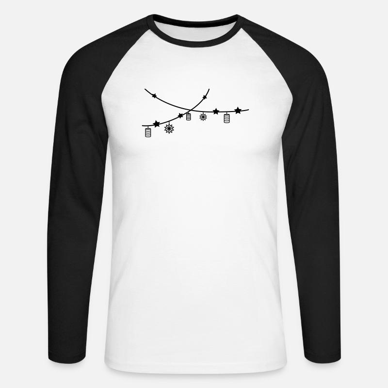 Sternenkette - Unisex Baseballshirt langarm - Weiß/Schwarz