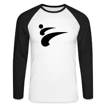 taekwondo kick - Unisex Long Sleeve Baseball T-Shirt - white/black - Front - Nik (191cm)