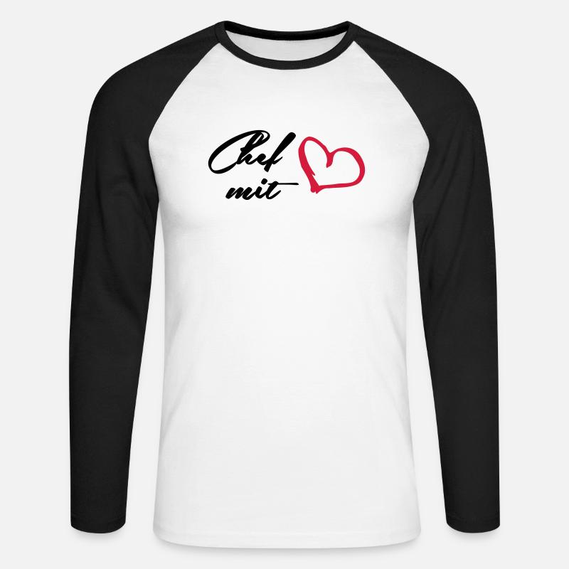 Chef - Unisex Baseballshirt langarm - Weiß/Schwarz