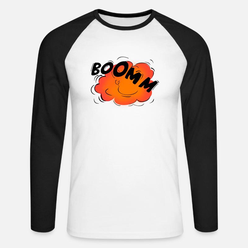Explosion - Unisex Baseballshirt langarm - Weiß/Schwarz