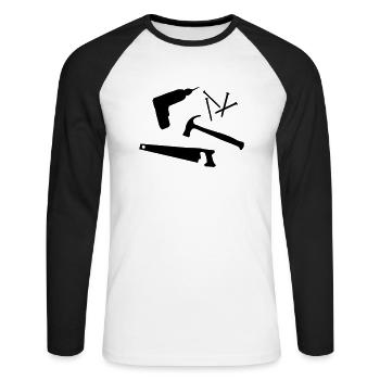 Tools - Unisex Long Sleeve Baseball T-Shirt - white/black - Front - Nik (191cm)