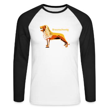 BraunschweigLoewe - Unisex Long Sleeve Baseball T-Shirt - white/black - Front - Nik (191cm)