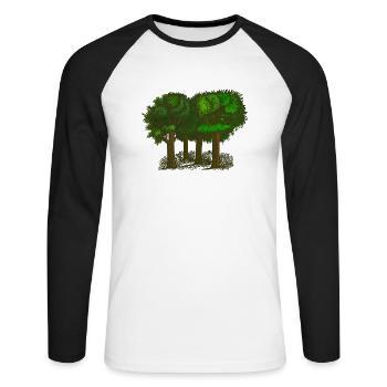 Wald - Unisex Baseballshirt langarm - Weiß/Schwarz - Vorne - Nik (191cm)