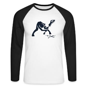 T-SHIRT CADEAU CADEAU POUR GUITARE ROCK N ROLL HARDROCK - T-shirt baseball manches longues Homme - blanc/noir - Devant - Nik (191cm)