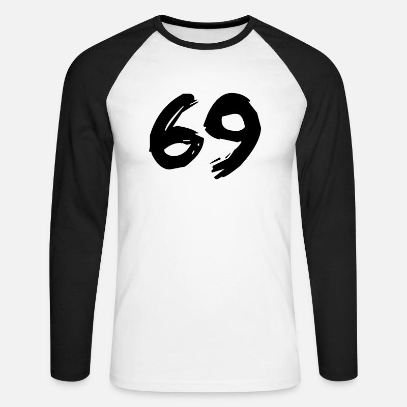 Brushed 69 - Unisex Baseballshirt langarm - Weiß/Schwarz