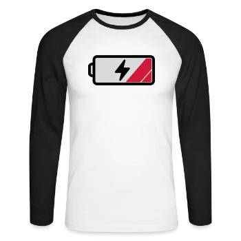 akku12f3 - Unisex Long Sleeve Baseball T-Shirt - white/black - Front - Nik (191cm)