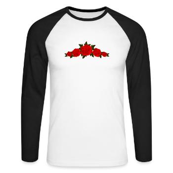 roses - Unisex Long Sleeve Baseball T-Shirt - white/black - Front - Nik (191cm)