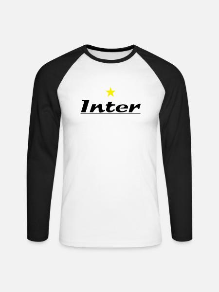 inter_02 - Unisex Long Sleeve Baseball T-Shirt - white/black