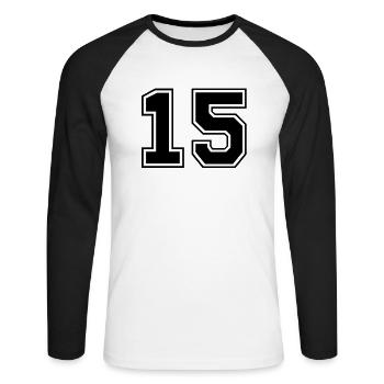 funfzehn - Unisex Long Sleeve Baseball T-Shirt - white/black - Front - Nik (191cm)