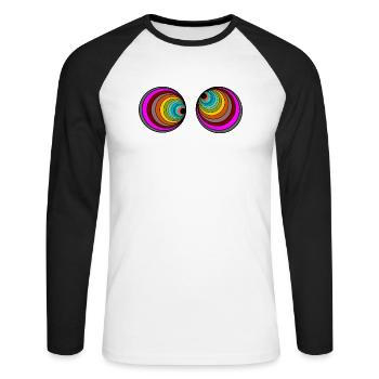 médicaments yeux - T-shirt baseball manches longues Homme - blanc/noir - Devant - Nik (191cm)