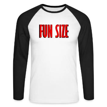 fun size - Unisex Long Sleeve Baseball T-Shirt - white/black - Front - Nik (191cm)