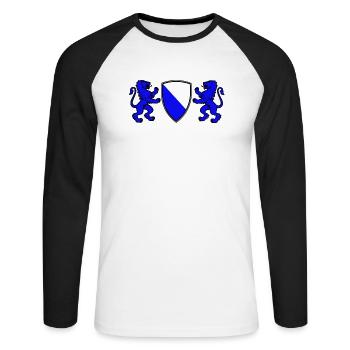 zürich - T-shirt baseball manches longues Homme - blanc/noir - Devant - Nik (191cm)