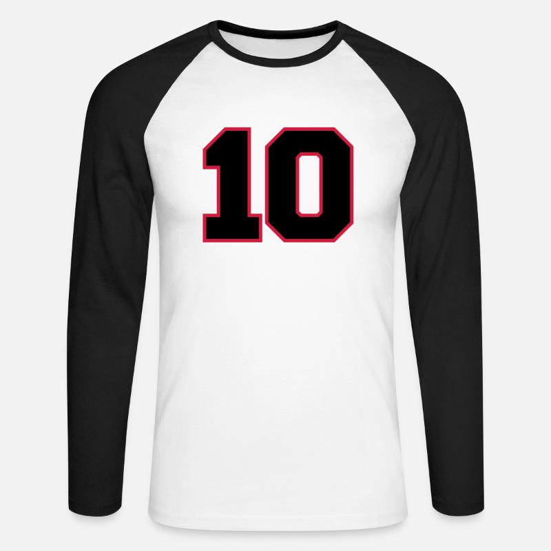2cnumber10 - Unisex Baseballshirt langarm - Weiß/Schwarz