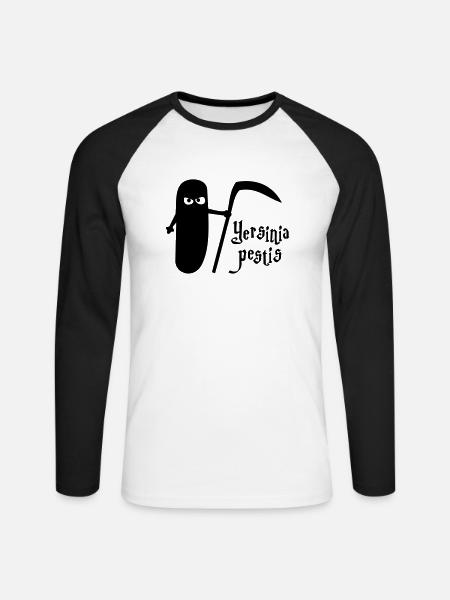 Plague bacterium - Unisex Long Sleeve Baseball T-Shirt - white/black