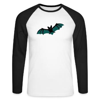 bats flying - Unisex Long Sleeve Baseball T-Shirt - white/black - Front - Nik (191cm)