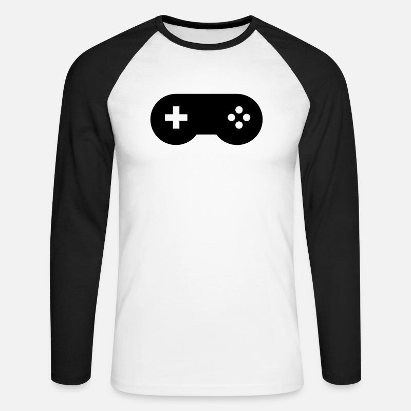 Controller 2 - Unisex Baseballshirt langarm - Weiß/Schwarz