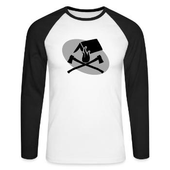 Axt Feuer Zelt Zelten Camping Geschenk - Unisex Baseballshirt langarm - Weiß/Schwarz - Vorne - Nik (191cm)