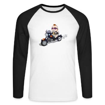 Baby Rider - Unisex Long Sleeve Baseball T-Shirt - white/black - Front - Nik (191cm)