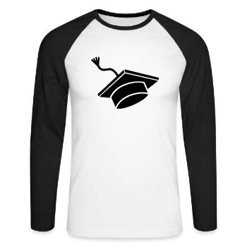 Doktorhut - Unisex Baseballshirt langarm - Weiß/Schwarz - Vorne - Nik (191cm)