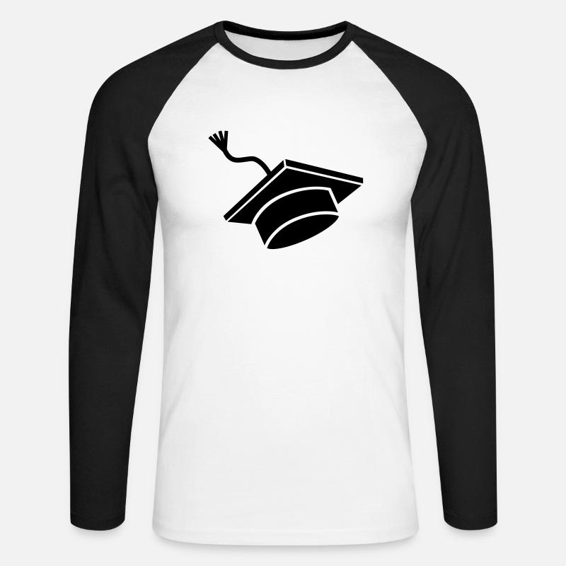 Doktorhut - Unisex Baseballshirt langarm - Weiß/Schwarz