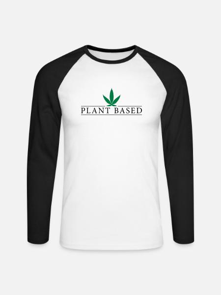 Plant Based - Unisex Baseballshirt langarm - Weiß/Schwarz