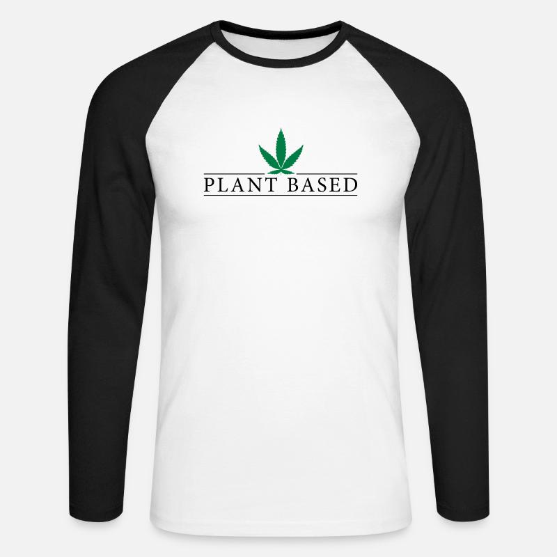Plant Based - Unisex Baseballshirt langarm - Weiß/Schwarz