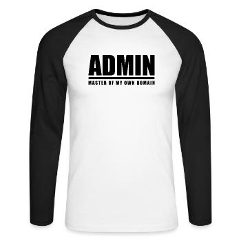 Admin administrator domain master master website - Unisex Long Sleeve Baseball T-Shirt - white/black - Front - Nik (191cm)