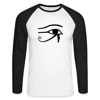 oeil de horus oeil de l'horus ancienne Egypte - T-shirt baseball manches longues Homme - blanc/noir - Devant - Nik (191cm)