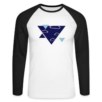 Clouds - printing inks freely selectable - Unisex Long Sleeve Baseball T-Shirt - white/black - Front - Nik (191cm)