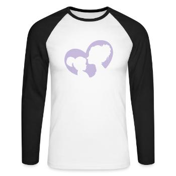 Mother And Daughter Heart - Unisex Long Sleeve Baseball T-Shirt - white/black - Front - Nik (191cm)