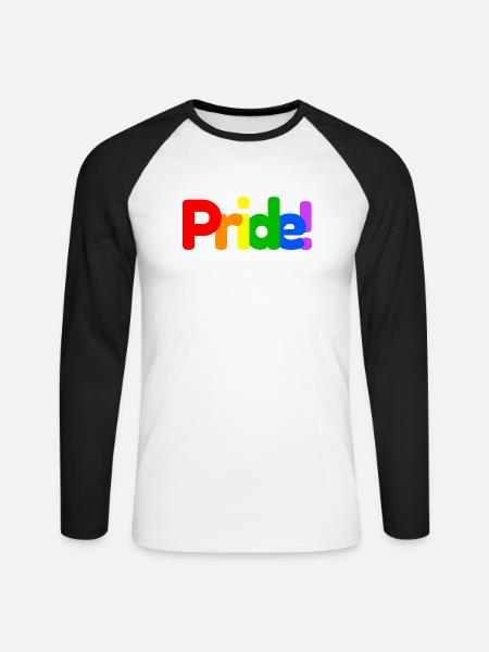 Pride LGBT Gay Pride - Unisex Long Sleeve Baseball T-Shirt - white/black
