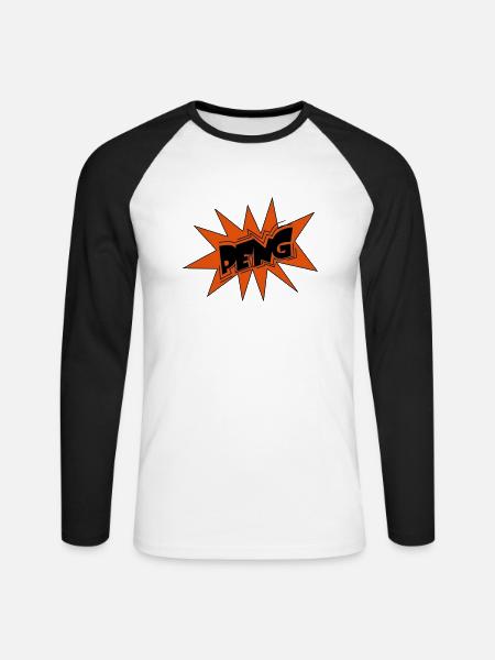 peng - Unisex Long Sleeve Baseball T-Shirt - white/black