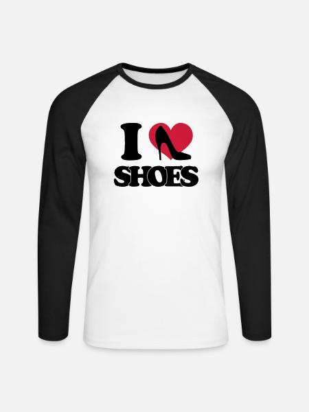 I love shoes - Unisex Long Sleeve Baseball T-Shirt - white/black