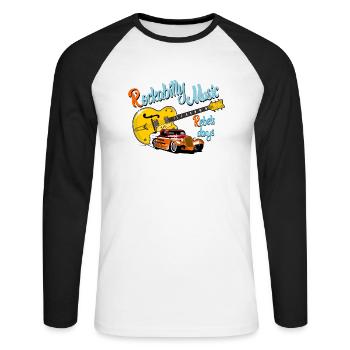 Rockabilly - Unisex Long Sleeve Baseball T-Shirt - white/black - Front - Nik (191cm)