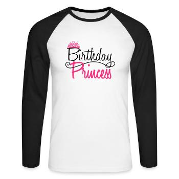 princesse princesse couronne koenigin girl maedchen p - T-shirt baseball manches longues Homme - blanc/noir - Devant - Nik (191cm)