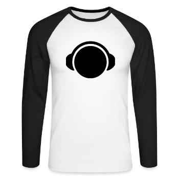 dj_kopfhoerer___f1 - Unisex Baseballshirt langarm - Weiß/Schwarz - Vorne - Nik (191cm)