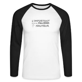 citation - T-shirt baseball manches longues Homme - blanc/noir - Devant - Nik (191cm)