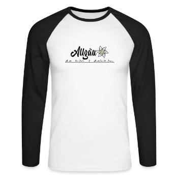 Allgäu with heart and mind, Allgäu design - Unisex Long Sleeve Baseball T-Shirt - white/black - Front - Nik (191cm)