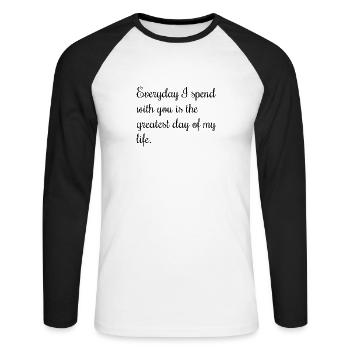 love quotes uk - Unisex Long Sleeve Baseball T-Shirt - white/black - Front - Nik (191cm)