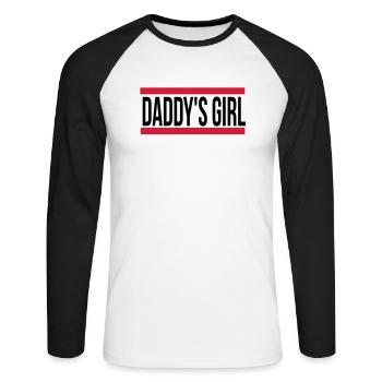 daddy´s girl - Unisex Baseballshirt langarm - Weiß/Schwarz - Vorne - Nik (191cm)