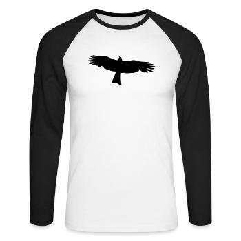 Falcon - Bird of Prey - Unisex Long Sleeve Baseball T-Shirt - white/black - Front - Nik (191cm)