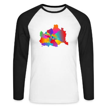 colorful Vienna, tolerant Vienna, Viennese districts - Unisex Long Sleeve Baseball T-Shirt - white/black - Front - Nik (191cm)