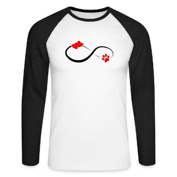 Love forever - T-shirt baseball manches longues Homme - blanc/noir - Devant - Nik (191cm)