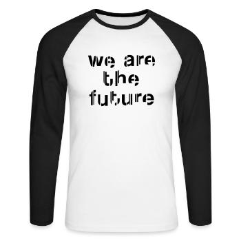 Citation - T-shirt baseball manches longues Homme - blanc/noir - Devant - Nik (191cm)