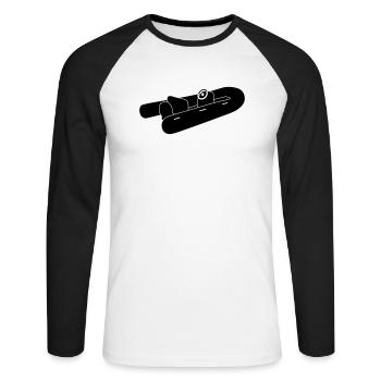 bateau pneumatique_g1 - T-shirt baseball manches longues Homme - blanc/noir - Devant - Nik (191cm)