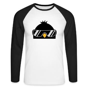 Cool Penguin Bird - Unisex Baseballshirt langarm - Weiß/Schwarz - Vorne - Nik (191cm)